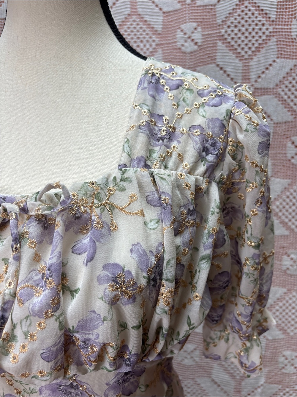 PHA-RIT Classic Closet Floral Embroidered Midi Dress - Picture 5 of 15
